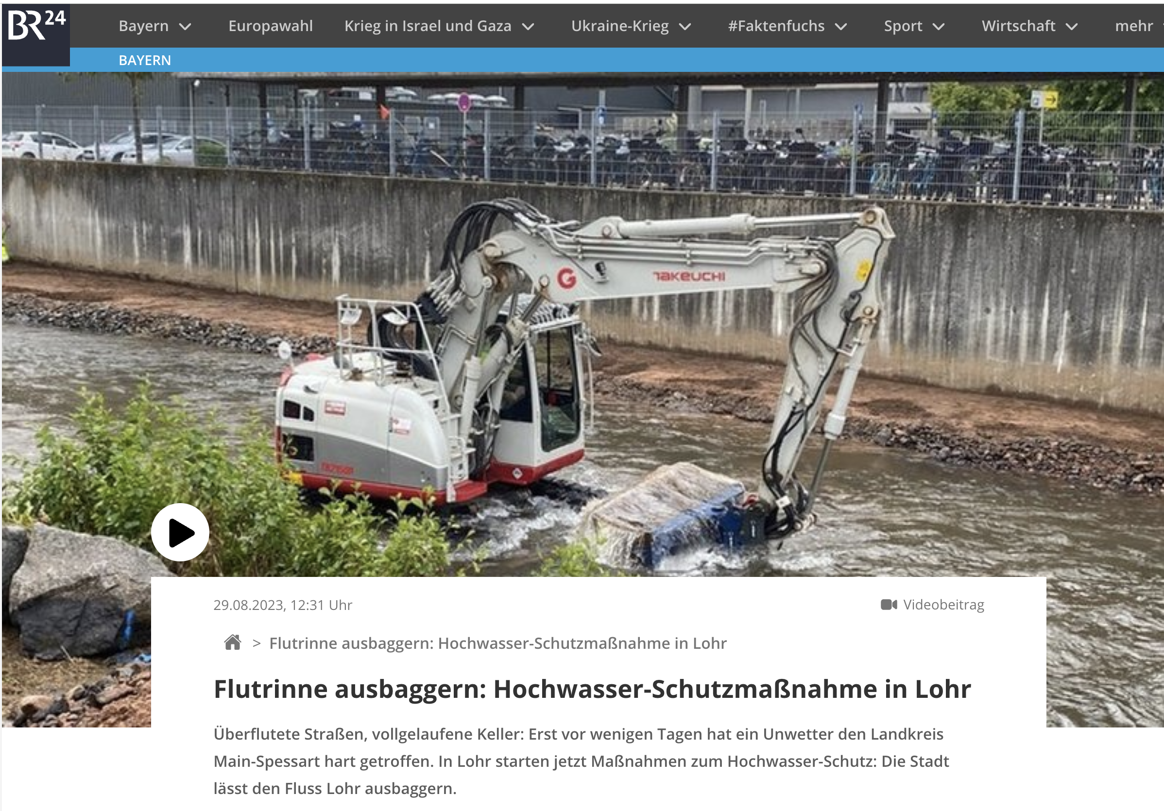 Bio-Hydrauliköl Wasserschutzgebiet Bagger